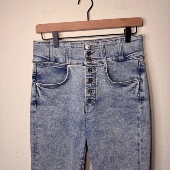 Veronica Beard Katherine Corset Extra High Rise Jeans Size 28 Button Fly Blue - Picture 2 of 6